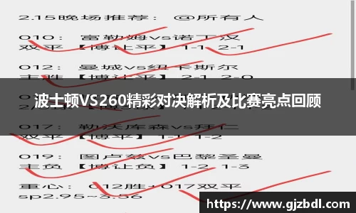 波士顿VS260精彩对决解析及比赛亮点回顾
